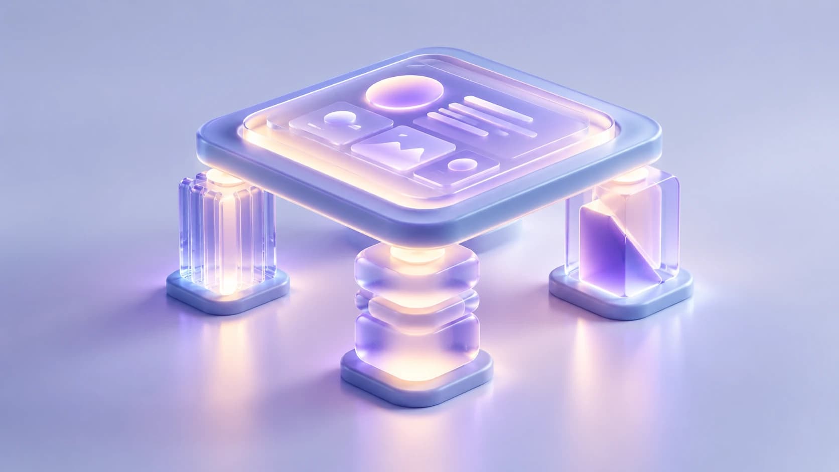 A digital interface platform supported by four distinct structural pillars representing the four WCAG principles